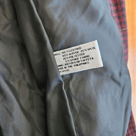 Vtg Brandon Thomas Suede Leather Patchwork Blazer Womens Sz‎ 10 Red Black Jacket - Picture 7 of 13